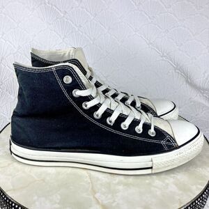 Converse All Star Sneakers Men Size 9.5 Black White Classic Chuck Taylor Hi Tops